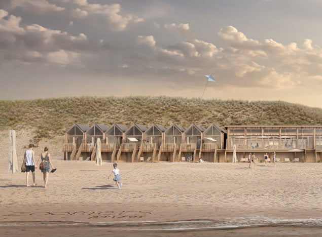 Strandhuisjes op het strand van Castricum